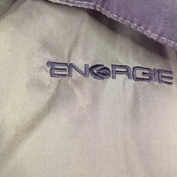 Energie Jean's Session Worn-Out Green Puffer Jacket Knit Sleeve M - Picture 4 of 8
